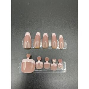 48 pcs Matching Press on Toe and Nails